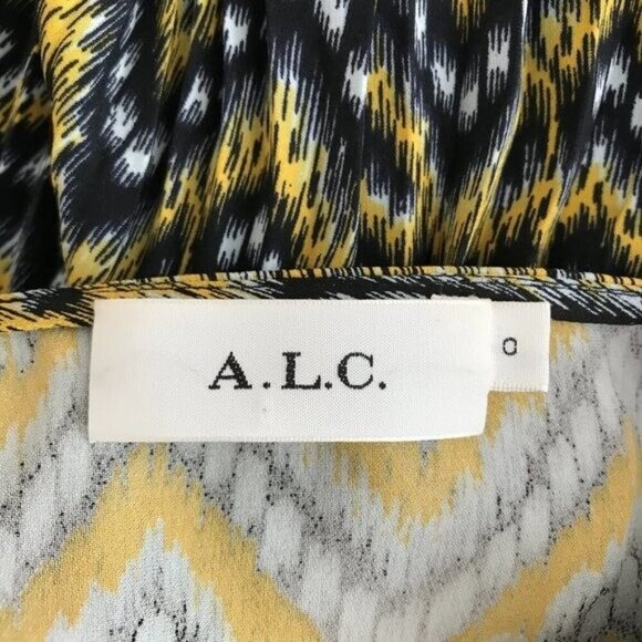 A.L.C. Kendall Silk Asymmetric Pleated Midi Dress - Picture 8 of 8